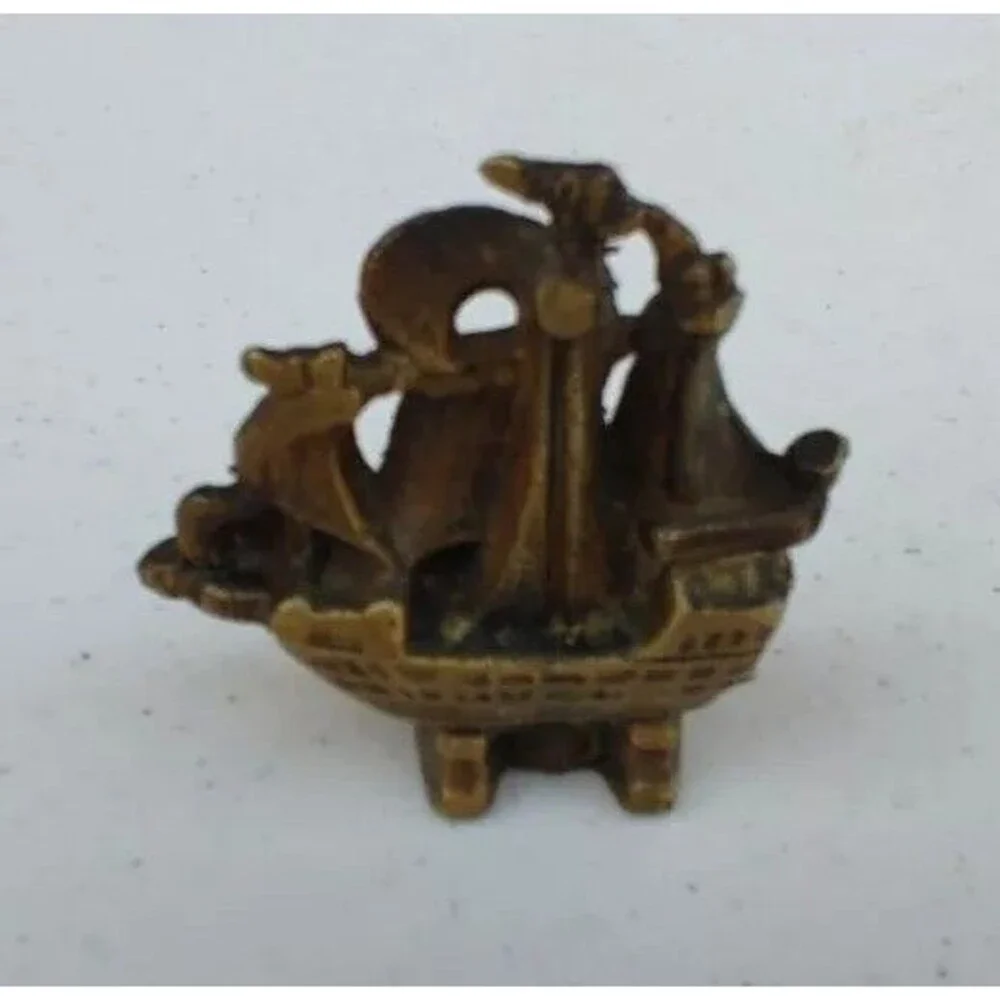 Tiny Brass Spanish Gallion Very Heavy For Size